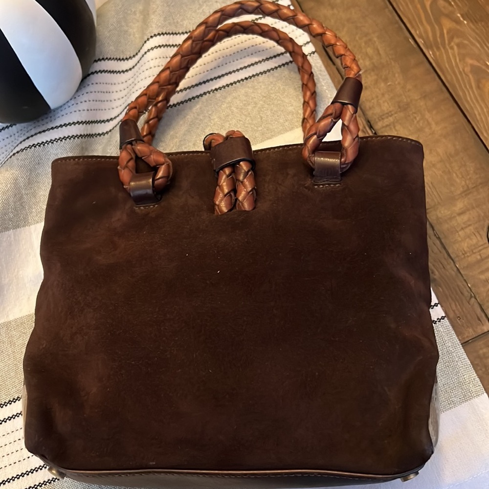 Burberry Suede & Leather Satchel - Picture 3 of 8
